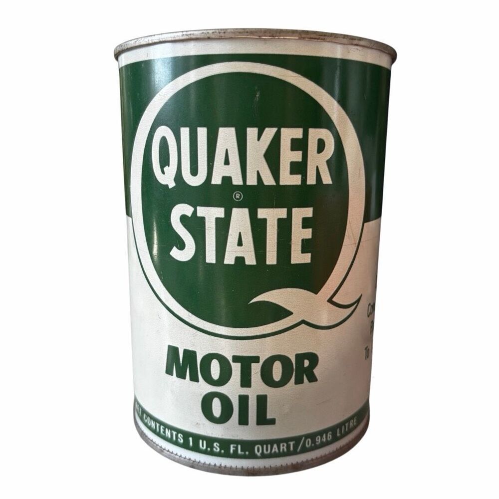 Vintage Quaker State Motor Oil Can Converted Coin Bank - 1 Quart SAE 30